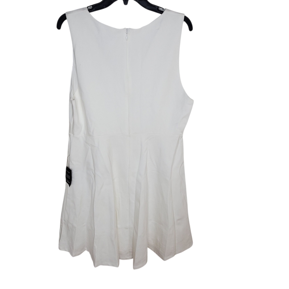 Lulus Bon Apetite Skater White Vneck Dress #188 Feminine Sporty - Picture 3 of 7